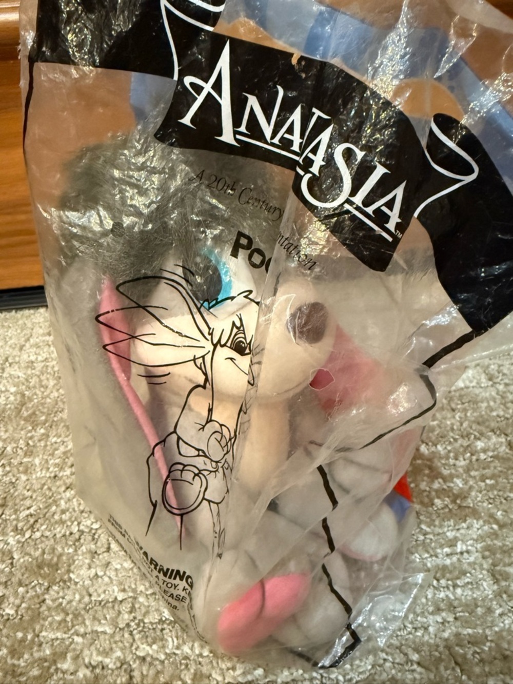 Anastasia Plush Pooka Doll in White with Pink Accents